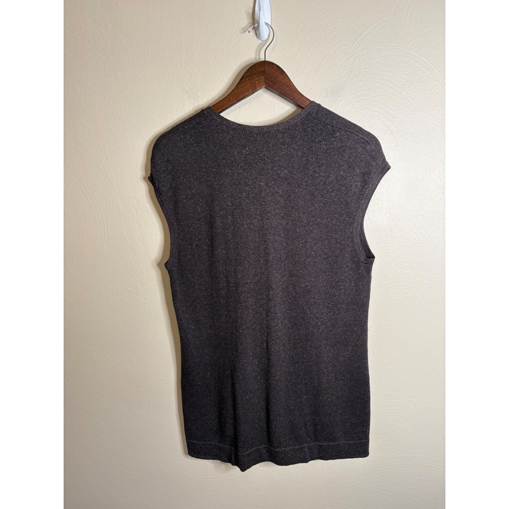 J. Jill Sweater Vest Womens Small Marled Gray Silk Cotton V-Neck Pockets Classic - Picture 4 of 10